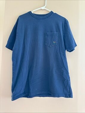Aime Leon Dore Navy Short Sleeve Tee with Pocket Embroidery